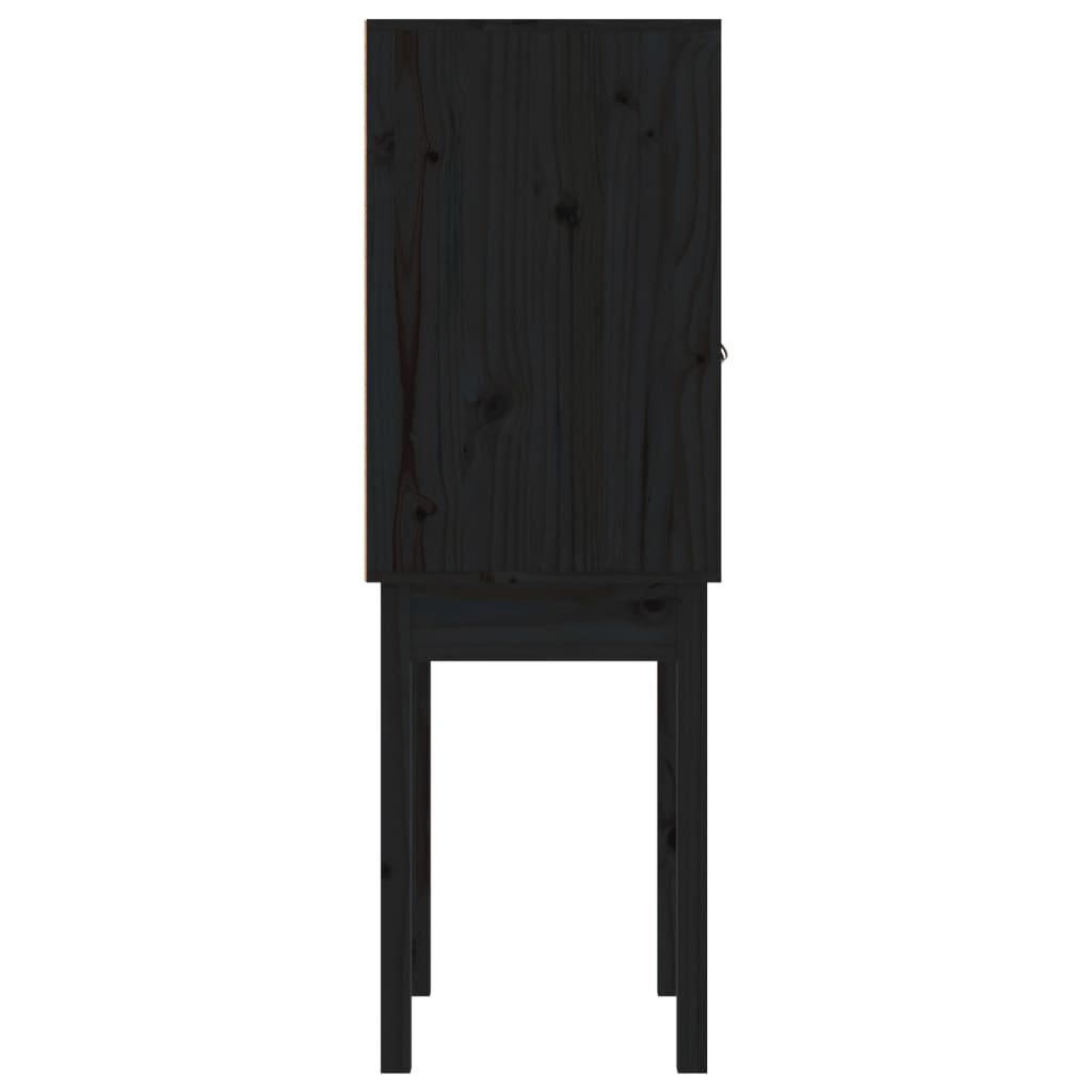 Highboard Schwarz 60x40x120 cm Massivholz Kiefer - Pazzar.ch