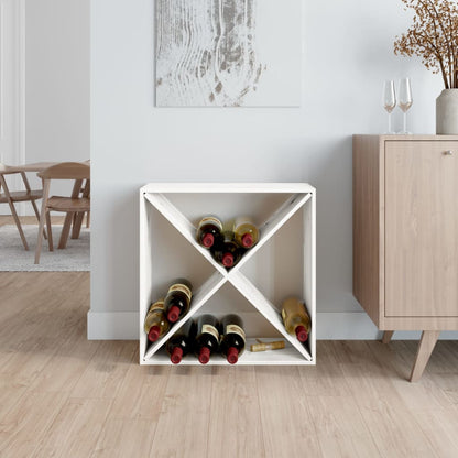 Weinregal Weiß 62x25x62 cm Massivholz Kiefer - Pazzar.ch