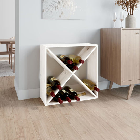 Weinregal Weiß 62x25x62 cm Massivholz Kiefer - Pazzar.ch