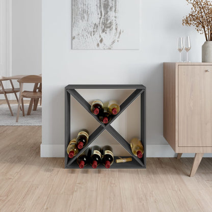 Weinregal Grau 62x25x62 cm Massivholz Kiefer - Pazzar.ch