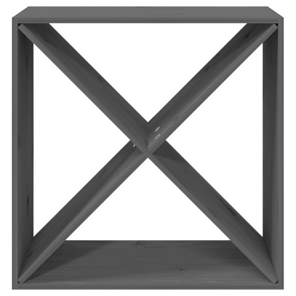 Weinregal Grau 62x25x62 cm Massivholz Kiefer - Pazzar.ch