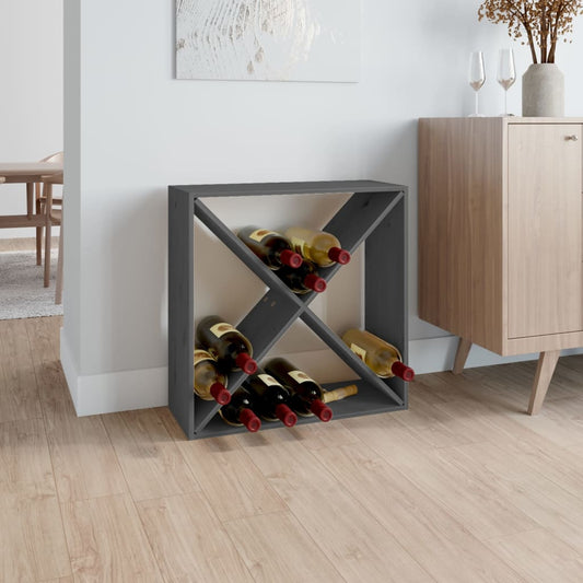 Weinregal Grau 62x25x62 cm Massivholz Kiefer - Pazzar.ch