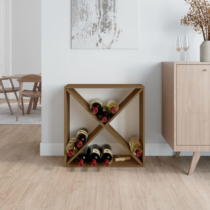 Weinregal Honigbraun 62x25x62 cm Massivholz Kiefer - Pazzar.ch