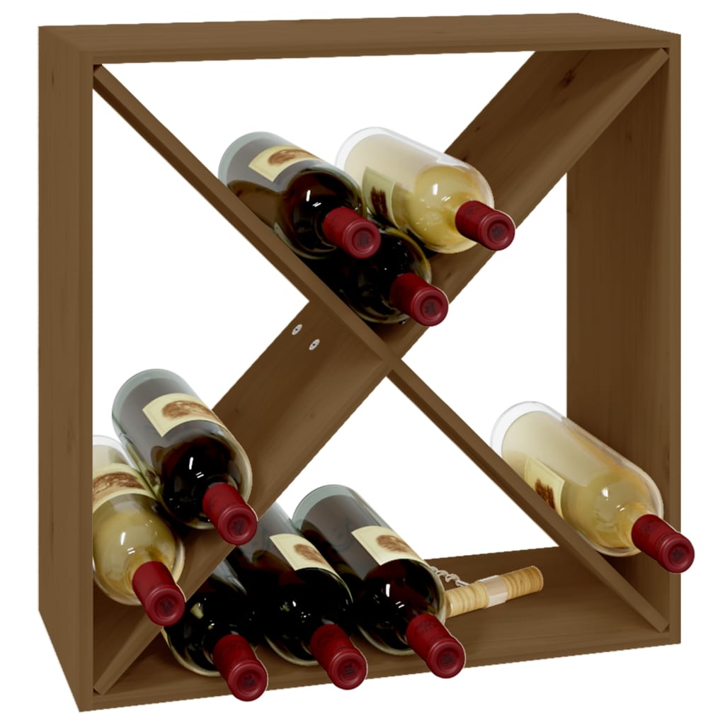 Weinregal Honigbraun 62x25x62 cm Massivholz Kiefer - Pazzar.ch