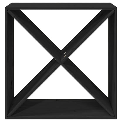 Weinregal Schwarz 62x25x62 cm Massivholz Kiefer - Pazzar.ch
