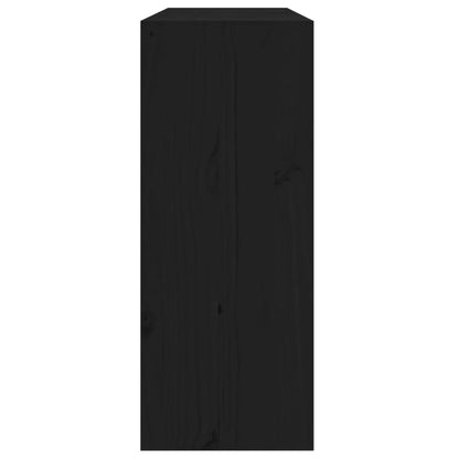 Weinregal Schwarz 62x25x62 cm Massivholz Kiefer - Pazzar.ch