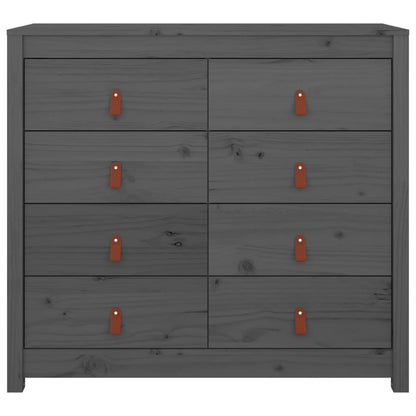 Beistellschrank Grau 100x40x90 cm Massivholz Kiefer - Pazzar.ch