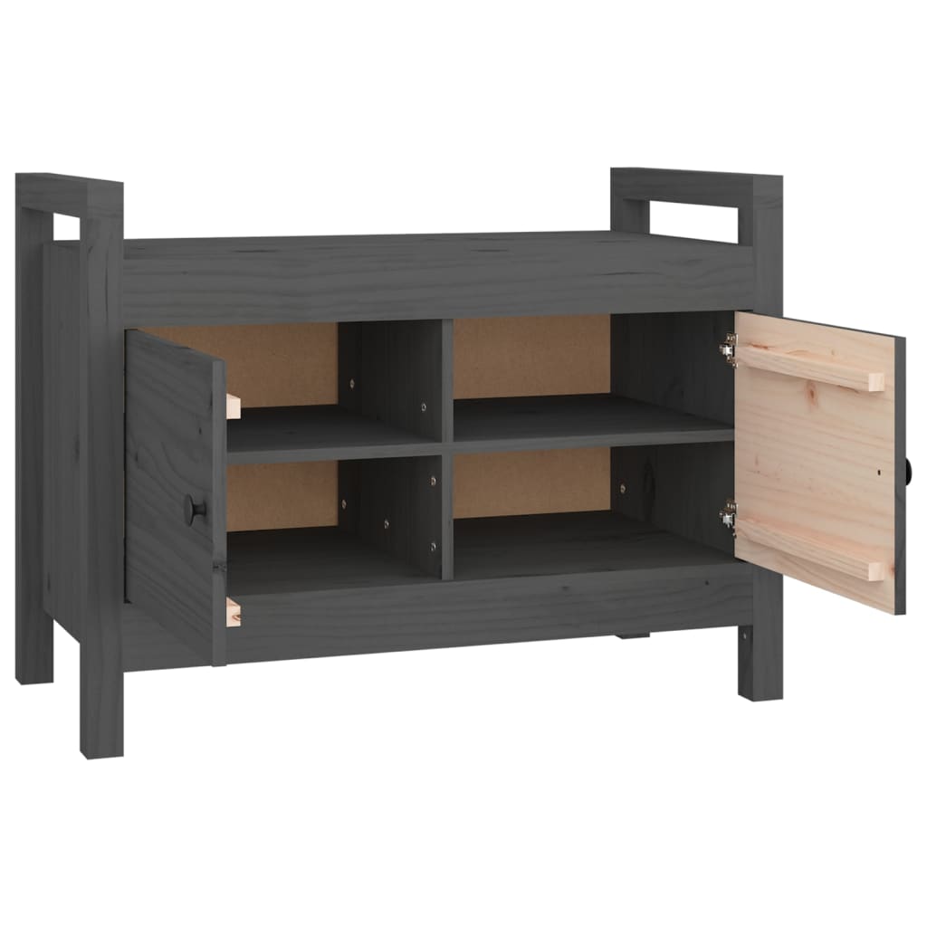 Flurbank Grau 80x40x60 cm Massivholz Kiefer - Pazzar.ch