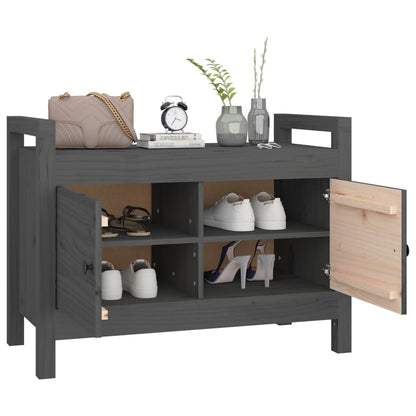 Flurbank Grau 80x40x60 cm Massivholz Kiefer - Pazzar.ch