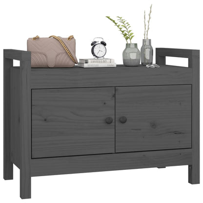 Flurbank Grau 80x40x60 cm Massivholz Kiefer - Pazzar.ch