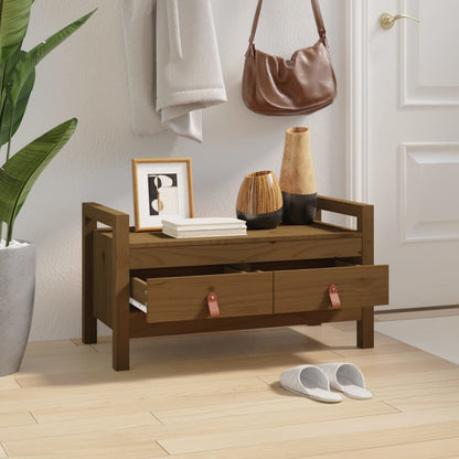 Flurbank Honigbraun 80x40x43 cm Massivholz Kiefer - Pazzar.ch