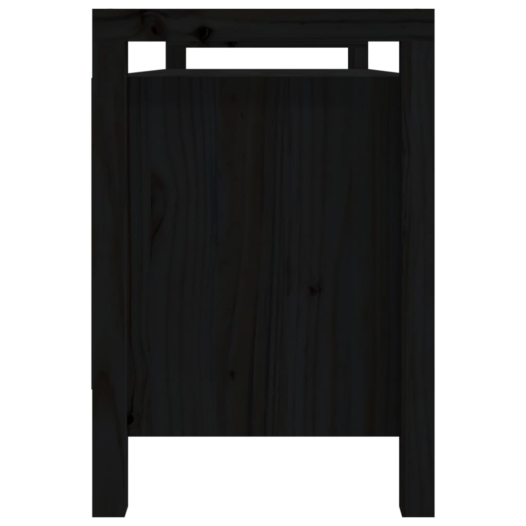Flurbank Schwarz 110x40x60 cm Massivholz Kiefer - Pazzar.ch