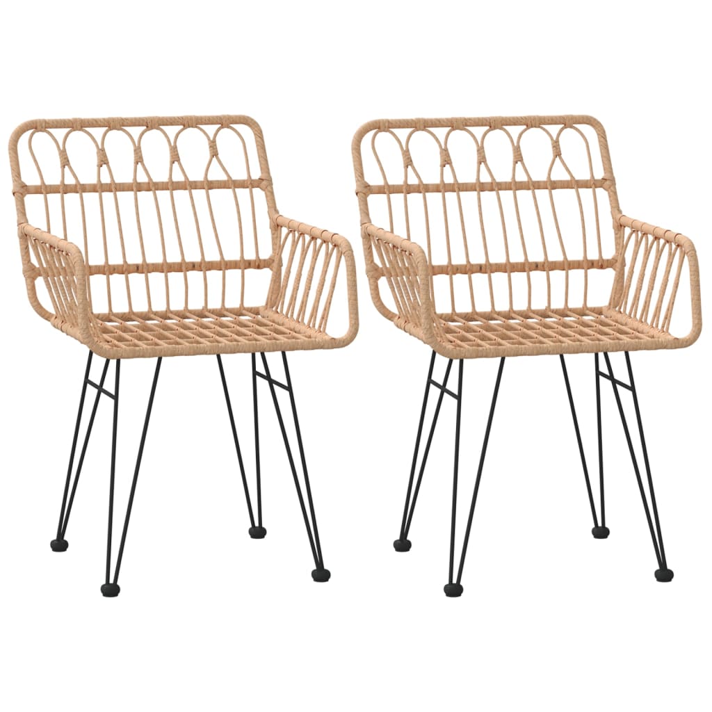 Gartenstühle 2 Stk. mit Armlehnen 56x64x80 cm PE-Rattan - Pazzar.ch
