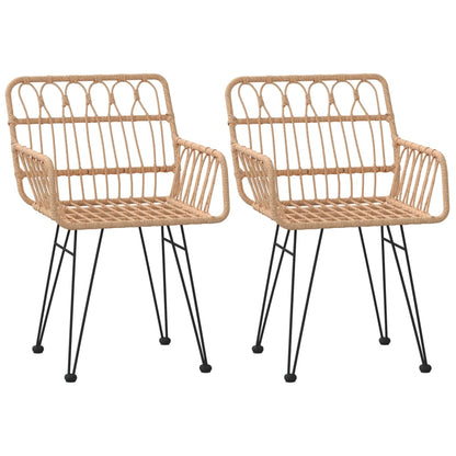 Gartenstühle 2 Stk. mit Armlehnen 56x64x80 cm PE-Rattan - Pazzar.ch
