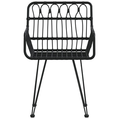 Gartenstühle 2 Stk. mit Armlehnen Schwarz 56x64x80 cm PE-Rattan - Pazzar.ch