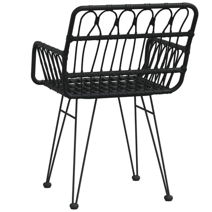 Gartenstühle 2 Stk. mit Armlehnen Schwarz 56x64x80 cm PE-Rattan - Pazzar.ch