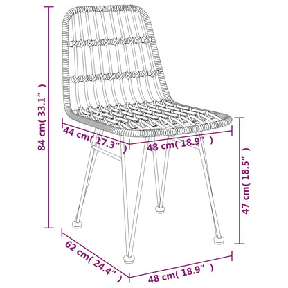 Gartenstühle 2 Stk. 48x62x84 cm PE-Rattan - Pazzar.ch