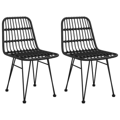 Gartenstühle 2 Stk. Schwarz 48x62x84 cm PE-Rattan - Pazzar.ch