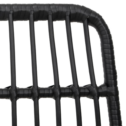 Gartenstühle 2 Stk. Schwarz 48x62x84 cm PE-Rattan - Pazzar.ch