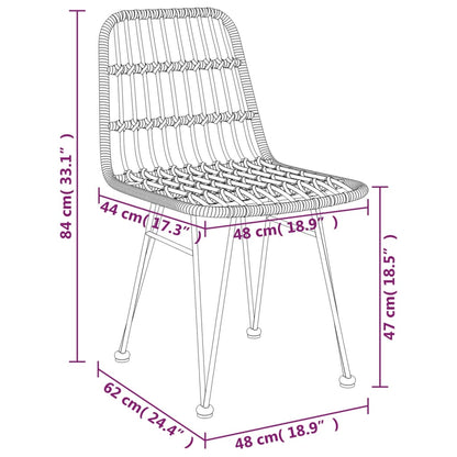 Gartenstühle 2 Stk. Schwarz 48x62x84 cm PE-Rattan - Pazzar.ch