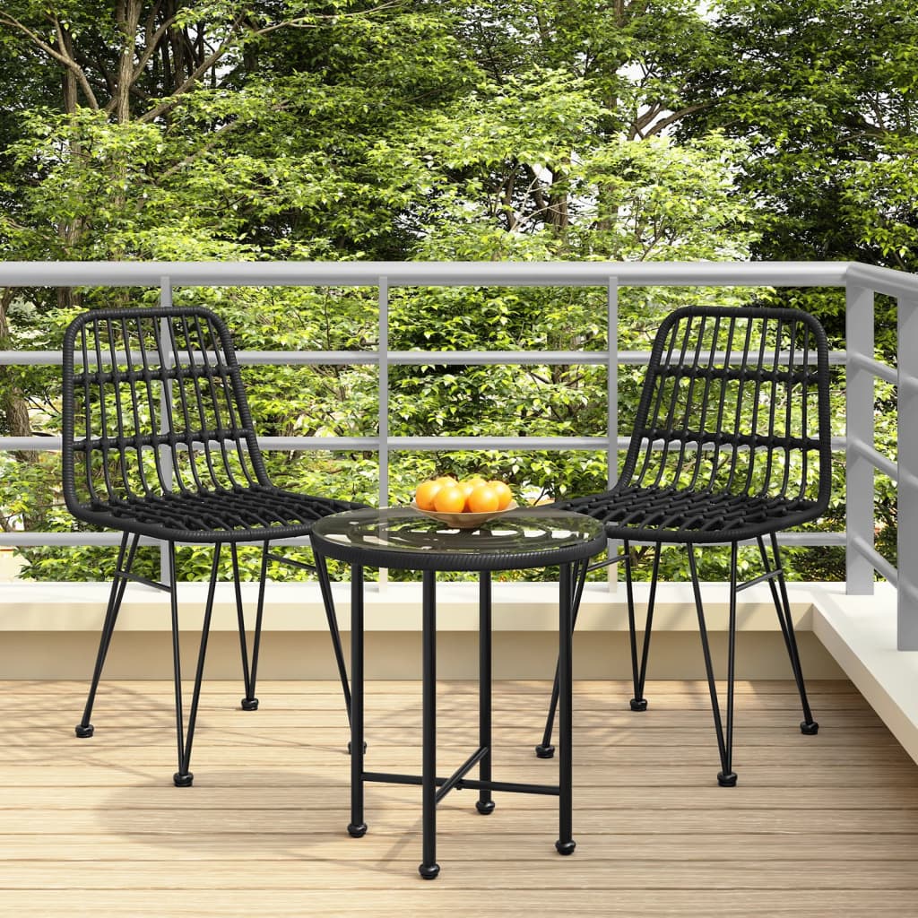 Gartenstühle 2 Stk. Schwarz 48x62x84 cm PE-Rattan - Pazzar.ch