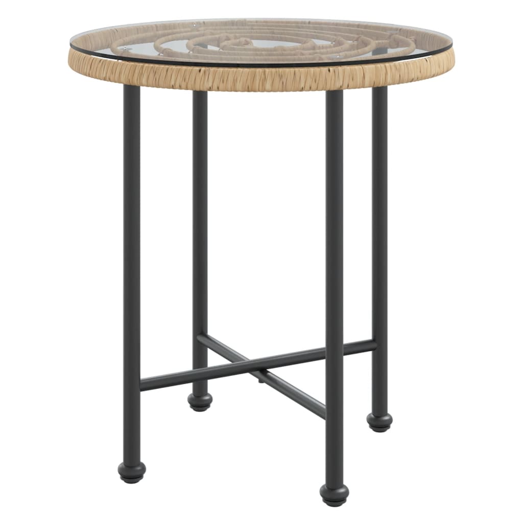 Esstisch Ø50 cm Hartglas und Stahl - Pazzar.ch