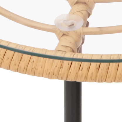 Esstisch Ø50 cm Hartglas und Stahl - Pazzar.ch
