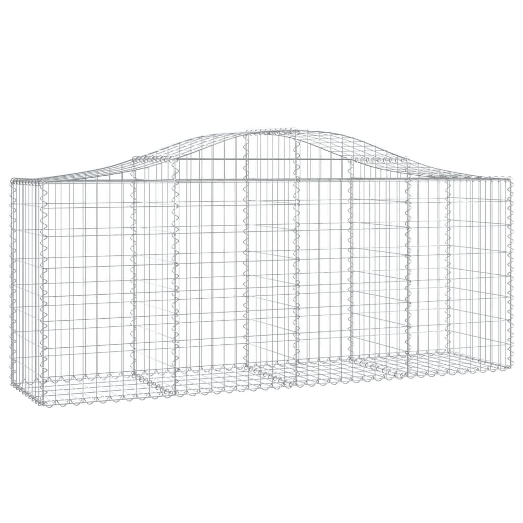 Gabionen mit Hochbogen 3 Stk. 200x50x80/100 cm Verzinktes Eisen - Pazzar.ch