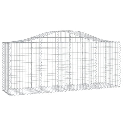 Gabionen mit Hochbogen 3 Stk. 200x50x80/100 cm Verzinktes Eisen - Pazzar.ch