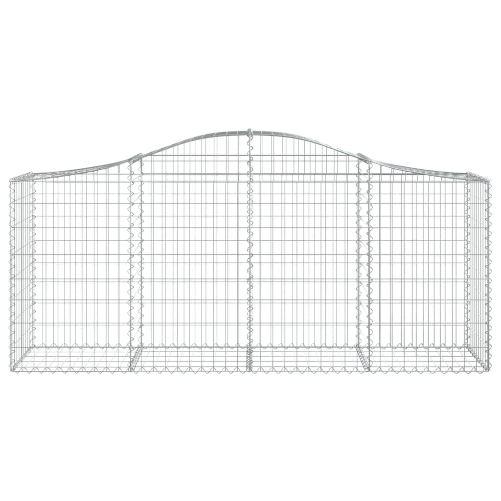 Gabionen mit Hochbogen 4 Stk. 200x50x80/100 cm Verzinktes Eisen