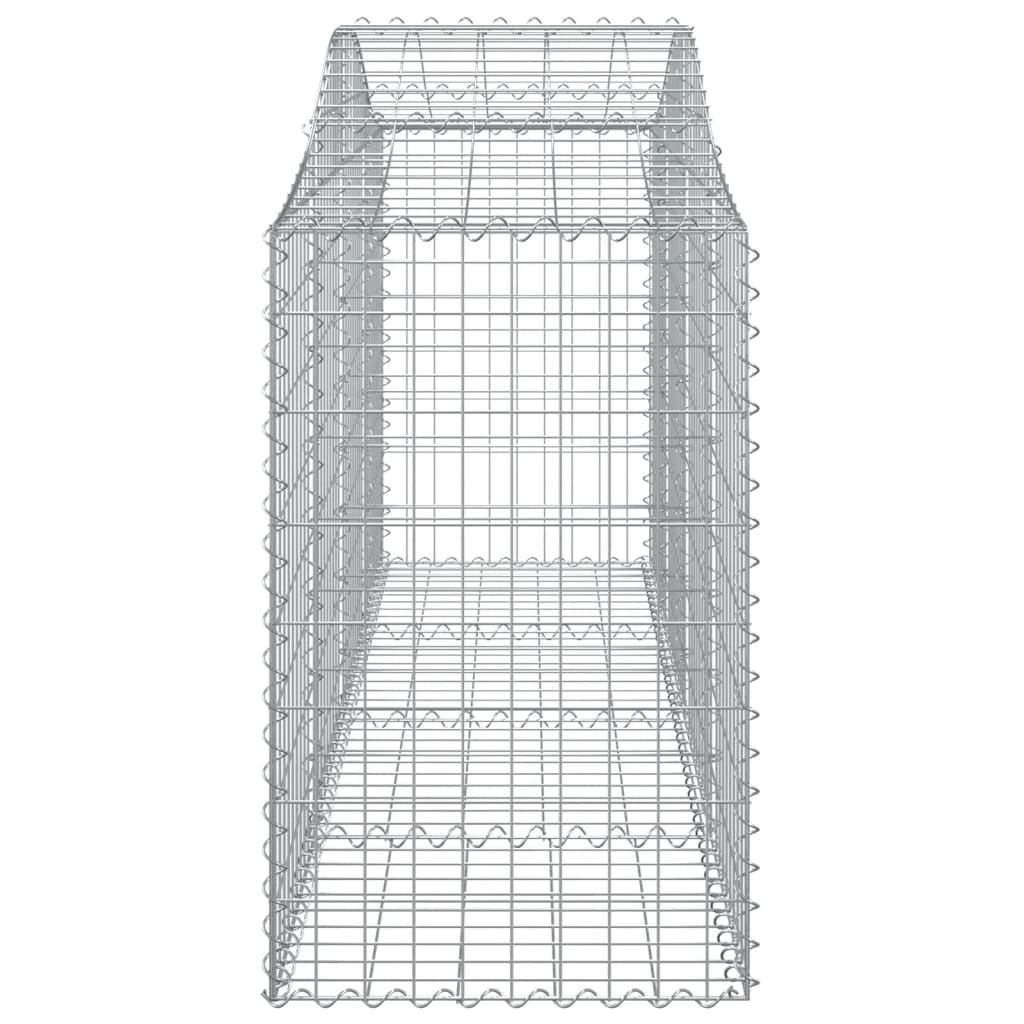 Gabionen mit Hochbogen 4 Stk. 200x50x80/100 cm Verzinktes Eisen
