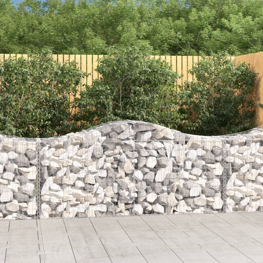 Gabionen mit Hochbogen 4 Stk. 200x50x80/100 cm Verzinktes Eisen - Pazzar.ch