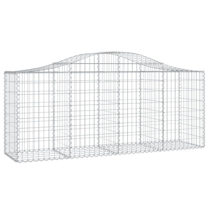 Gabionen mit Hochbogen 9 Stk. 200x50x80/100 cm Verzinktes Eisen - Pazzar.ch