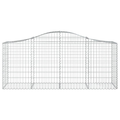Gabionen mit Hochbogen 9 Stk. 200x50x80/100 cm Verzinktes Eisen - Pazzar.ch