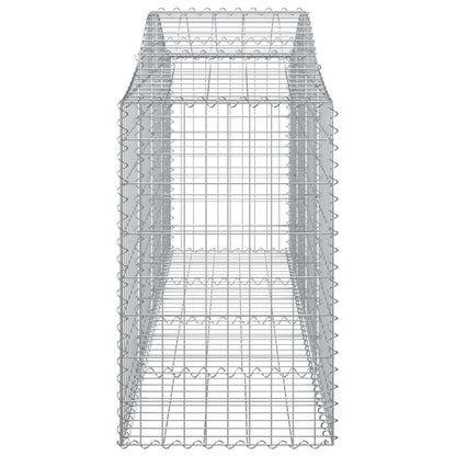 Gabionen mit Hochbogen 9 Stk. 200x50x80/100 cm Verzinktes Eisen - Pazzar.ch