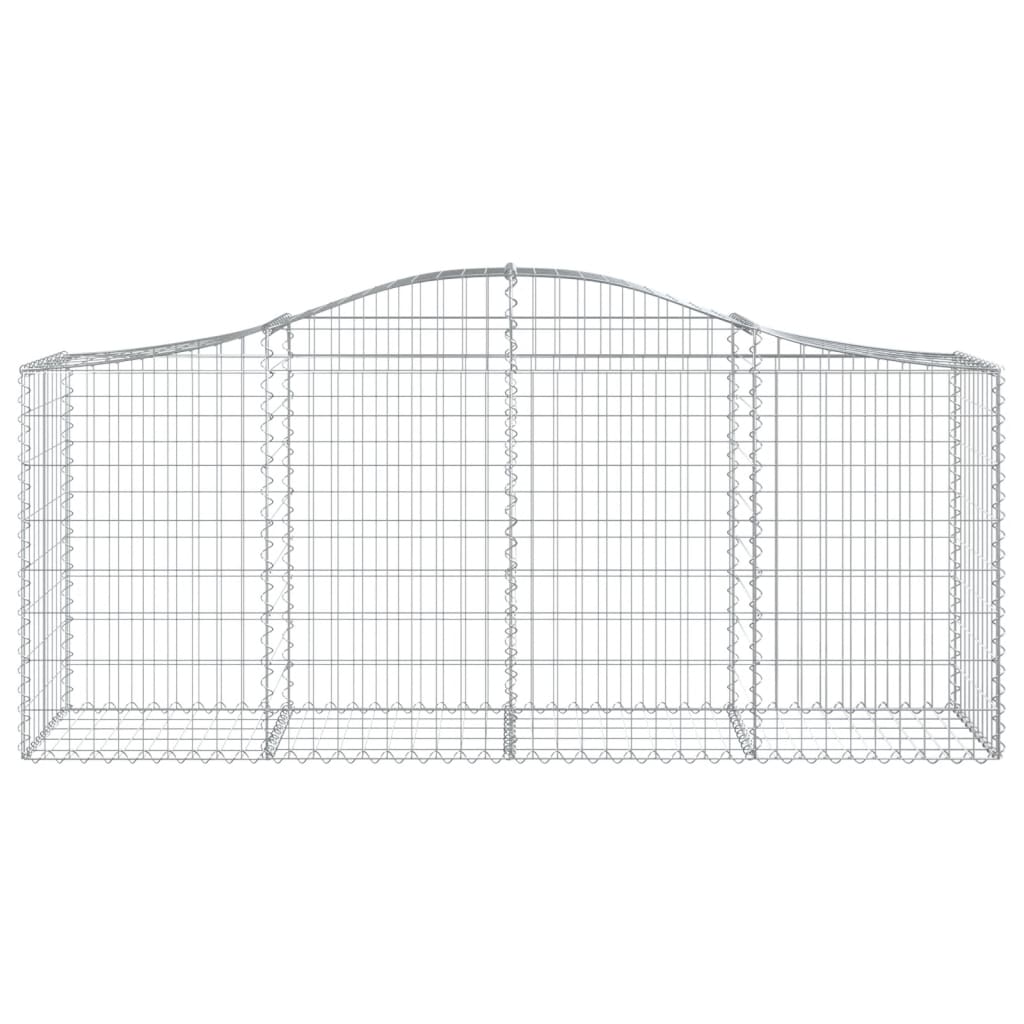 Gabionen mit Hochbogen 11 Stk. 200x50x80/100cm Verzinktes Eisen