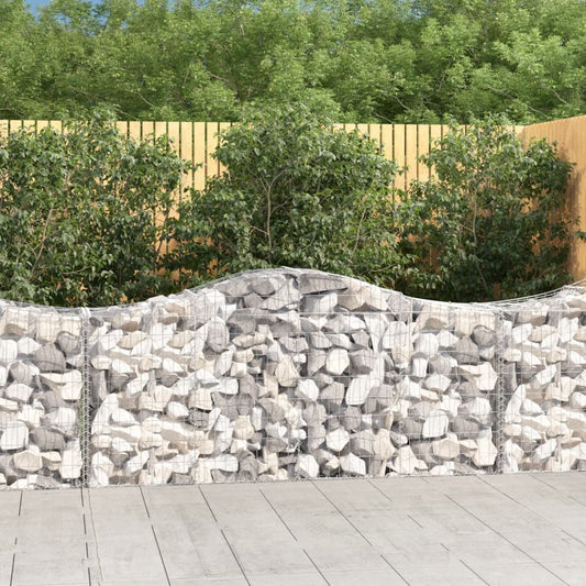 Gabionen mit Hochbogen 13 Stk. 200x50x80/100cm Verzinktes Eisen - Pazzar.ch