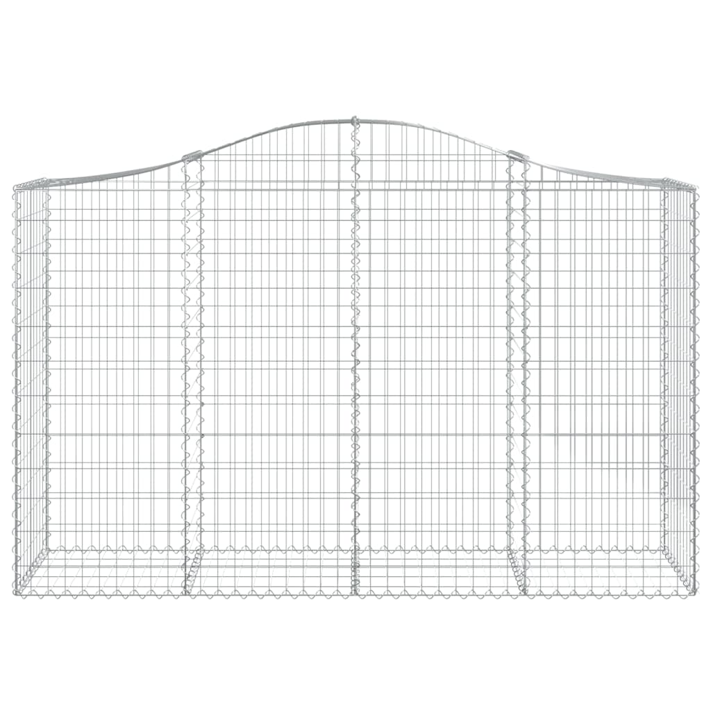 Gabionen mit Hochbogen 2 Stk. 200x50x120/140cm Verzinktes Eisen