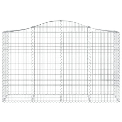 Gabionen mit Hochbogen 2 Stk. 200x50x120/140cm Verzinktes Eisen - Pazzar.ch