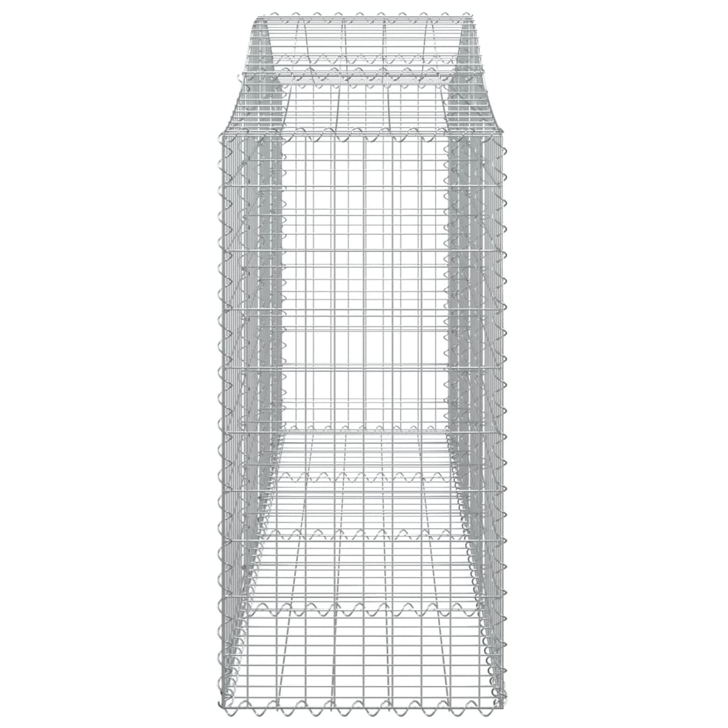 Gabionen mit Hochbogen 2 Stk. 200x50x120/140cm Verzinktes Eisen