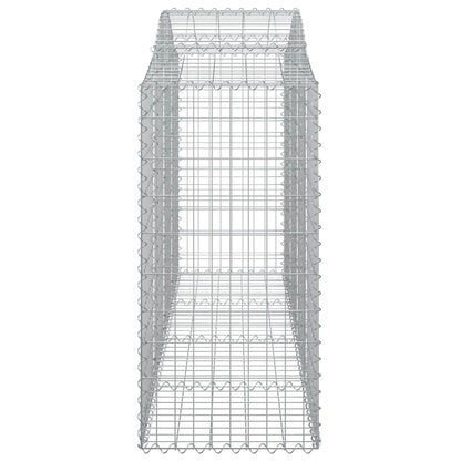 Gabionen mit Hochbogen 2 Stk. 200x50x120/140cm Verzinktes Eisen - Pazzar.ch