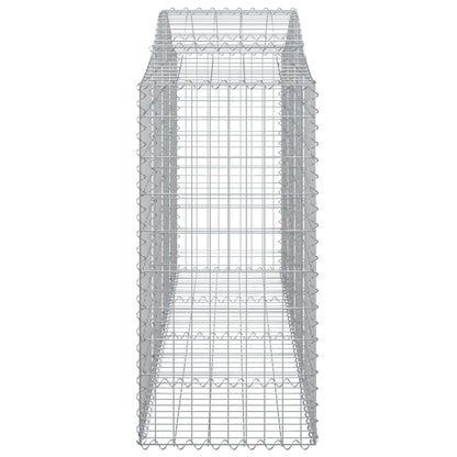Gabionen mit Hochbogen 3 Stk. 200x50x120/140cm Verzinktes Eisen - Pazzar.ch