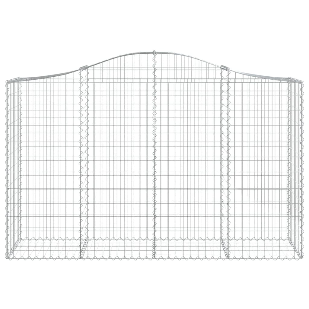 Gabionen mit Hochbogen 4 Stk. 200x50x120/140cm Verzinktes Eisen