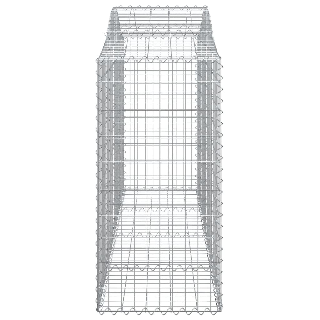 Gabionen mit Hochbogen 4 Stk. 200x50x120/140cm Verzinktes Eisen