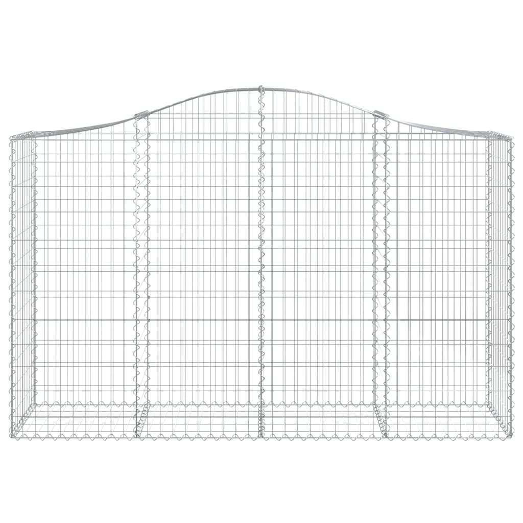 Gabionen mit Hochbogen 5 Stk. 200x50x120/140cm Verzinktes Eisen