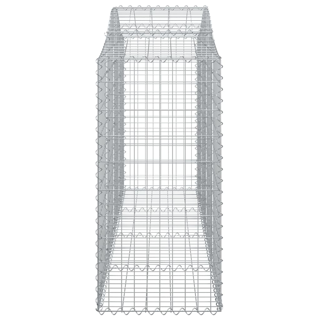 Gabionen mit Hochbogen 5 Stk. 200x50x120/140cm Verzinktes Eisen