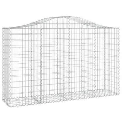 Gabionen mit Hochbogen 6 Stk. 200x50x120/140cm Verzinktes Eisen - Pazzar.ch