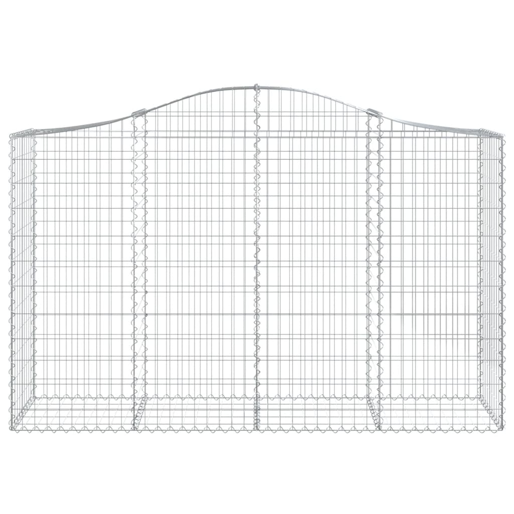 Gabionen mit Hochbogen 6 Stk. 200x50x120/140cm Verzinktes Eisen - Pazzar.ch