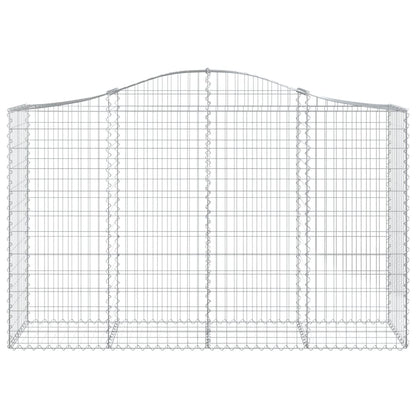 Gabionen mit Hochbogen 6 Stk. 200x50x120/140cm Verzinktes Eisen - Pazzar.ch