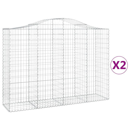 Gabionen mit Hochbogen 2 Stk. 200x50x140/160cm Verzinktes Eisen - Pazzar.ch